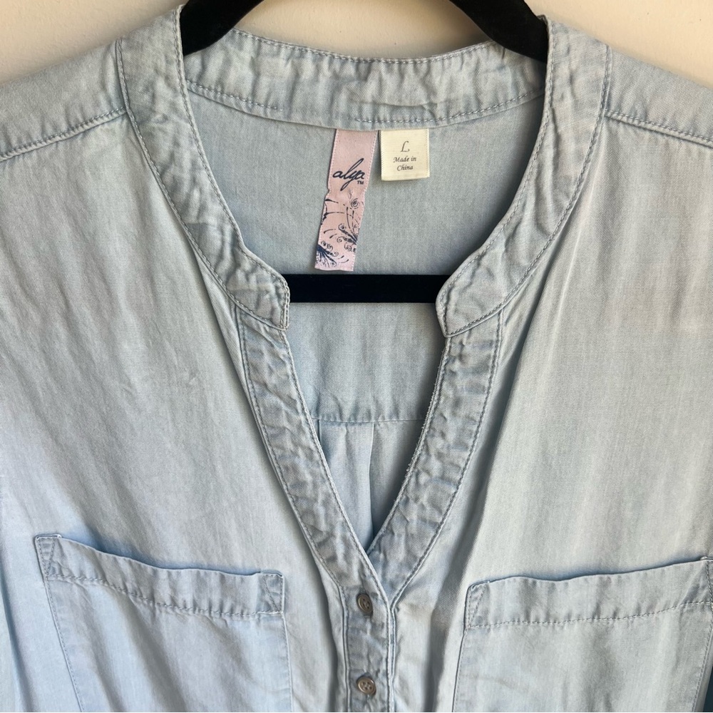 Alya Light Blue High Low Dress - Size Large - Picture 7 of 11